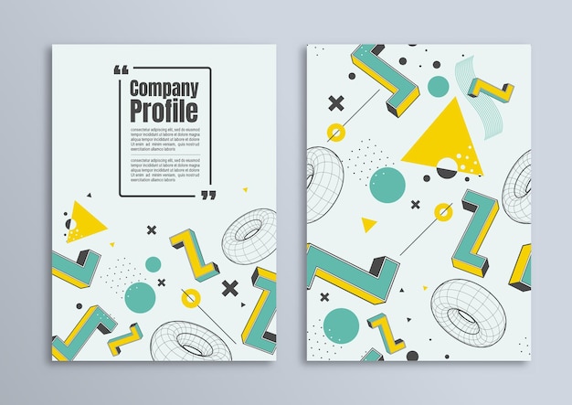 ベクトル 抽象的な幾何学的な最小限のチラシパンフレットポスターデザインプレゼンテーション用のa4サイズのビジネステンプレート会社概要カバー画像