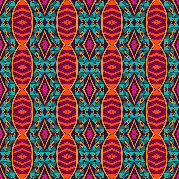 Vector abstract geometric mosaic vintage ethnic seamless pattern ornamental