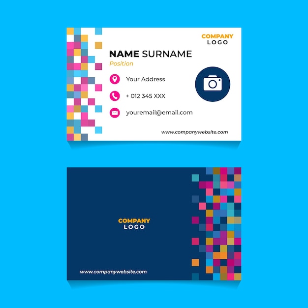 abstract geometric name card design for business or company
