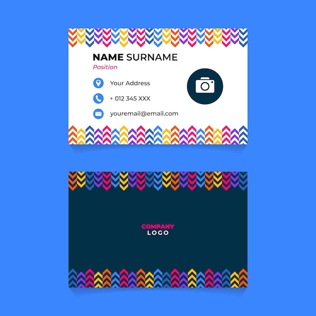 Vector abstract geometric name card design for business or company