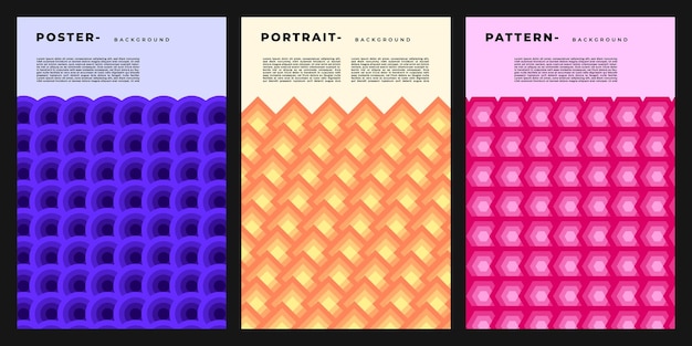 Abstract geometric pattern background template copy space set colorful shape backdrop
