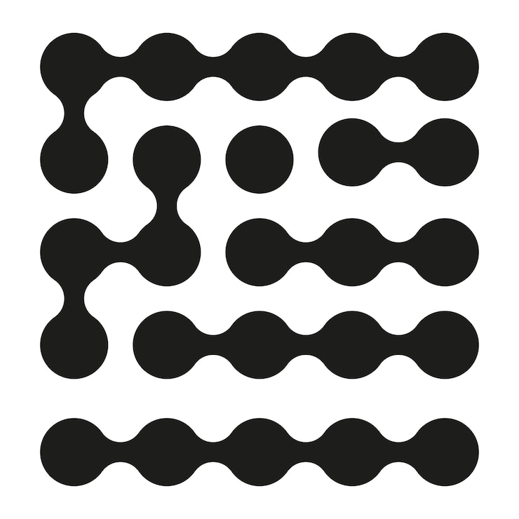 Vector 抽象的な幾何学的なパターン 黒い接続された円 現代的なミニマリストデザイン ベクトルイラスト