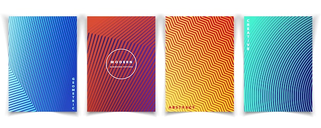 Vettore disegno geometrico astratto dello stile della copertina a colori design semplice con set di brochure per la decorazione di colori sfumati