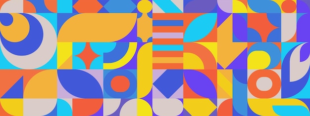 Abstract geometric pattern design in retro style vector illustration