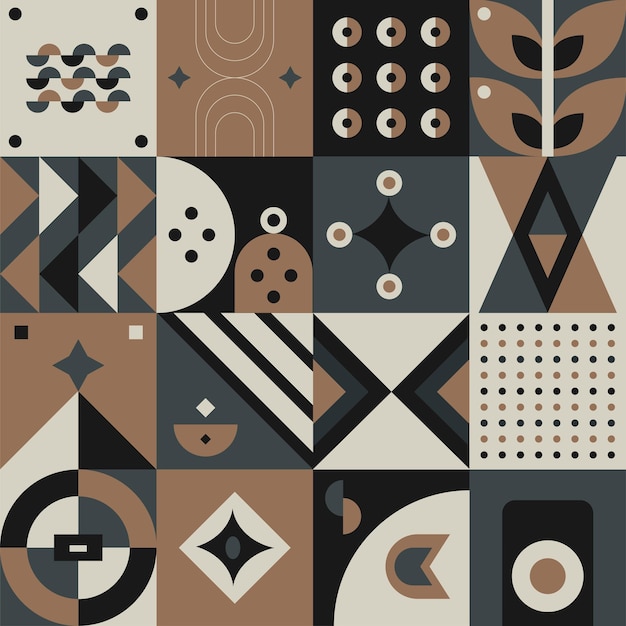 Abstract geometric pattern design in retro style Vector illustration