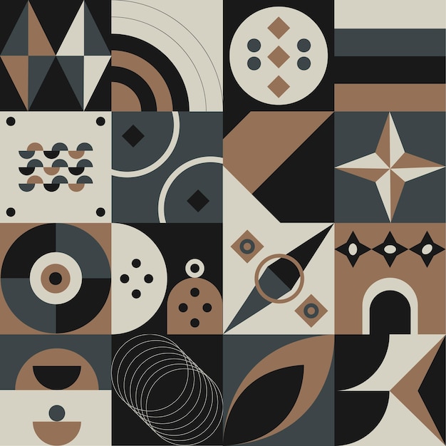 Abstract geometric pattern design in retro style Vector illustration