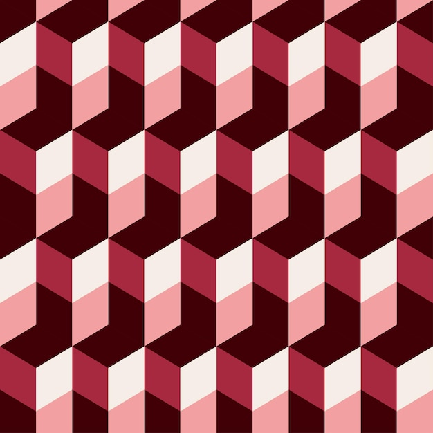 背景ポスター バナーの抽象的な幾何学模様の六角形形状赤い色のシームレスなイラスト テンプレート