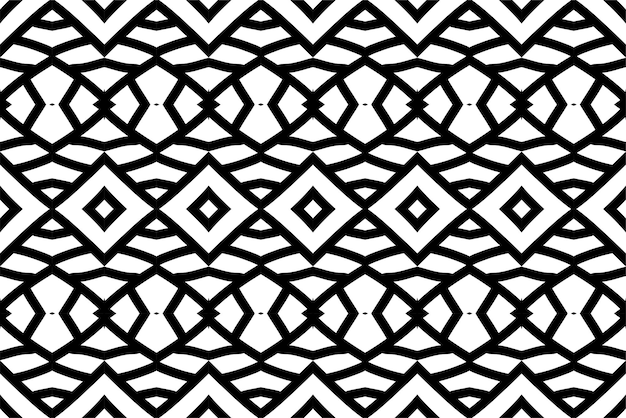 Абстрактный геометрический узор. Бесшовный векторный фон. Черно-белый орнамент.