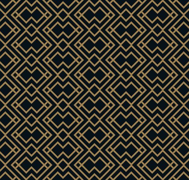 Вектор Абстрактный геометрический узор с линиями бесшовный векторный фон синий черный и золотой текстуры