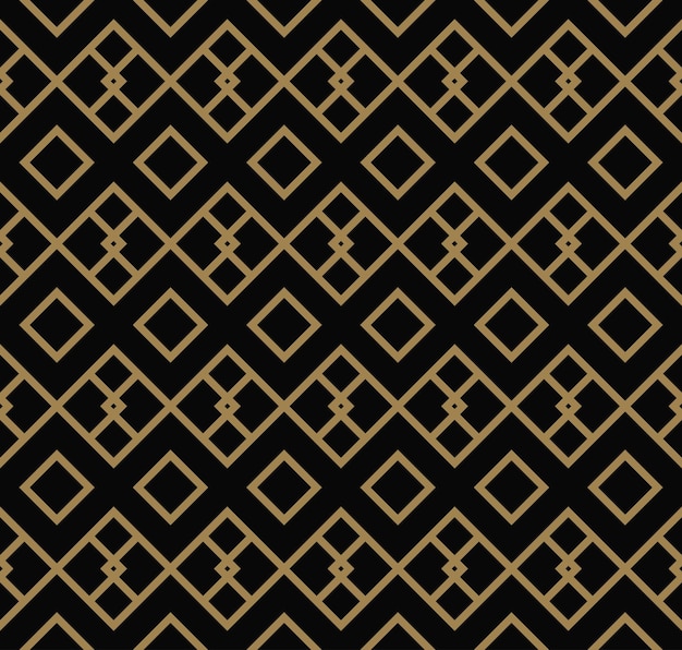 Abstract geometric pattern with lines rhombuses A seamless vector background black and gold texture