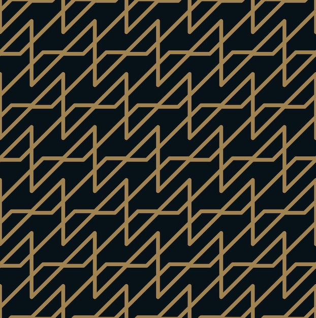 Abstract geometric pattern with lines A seamless vector background Blue black and gold texture