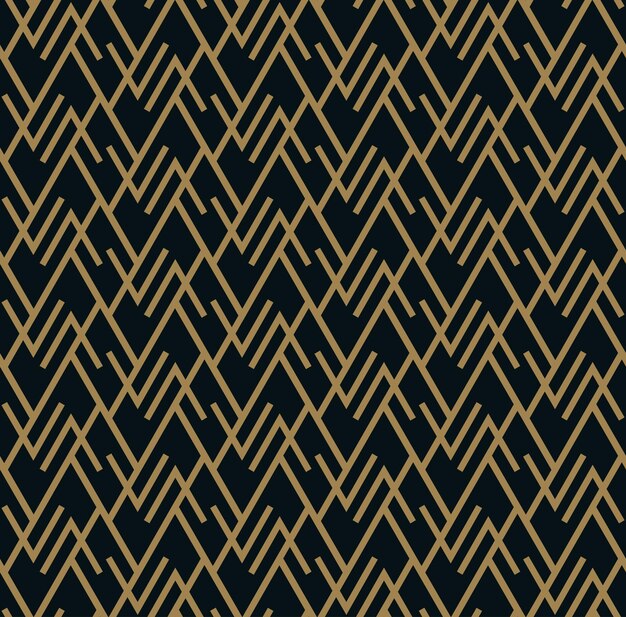 Abstract geometric pattern with lines A seamless vector background Blue black and gold texture