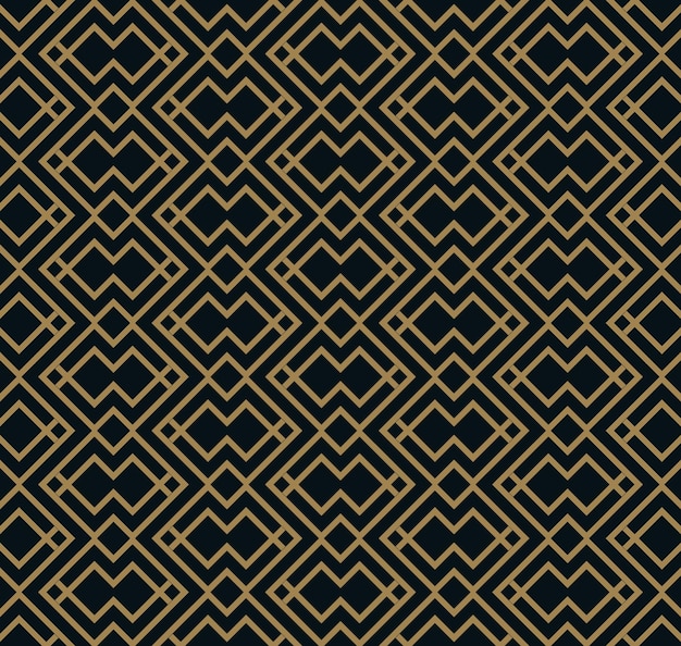 Vector abstract geometric pattern with lines a seamless vector background blue black and gold texture