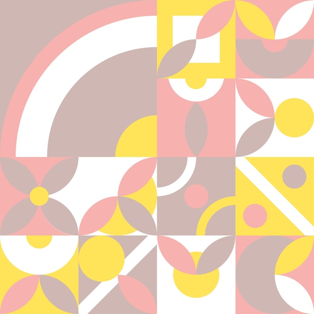 Abstract Geometric Pattern with simple shapes and figures