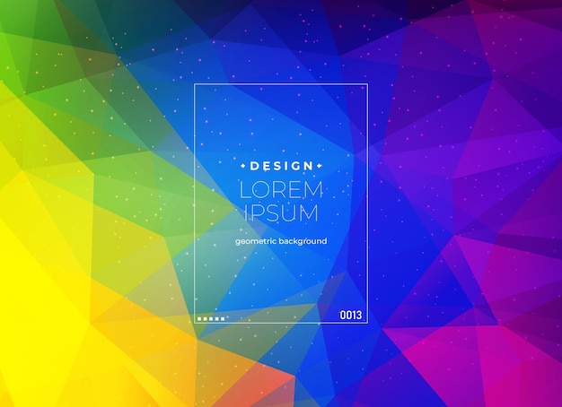 Abstract Geometric Polygonal Background with Colorful Triangles