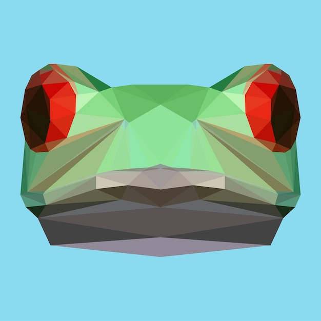 Abstract geometric polygonal frog