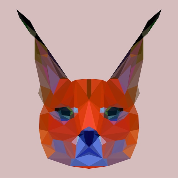 Abstract geometric polygonal lynx