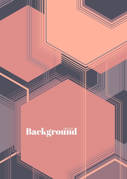 Poster geometrico astratto con forme esagonali colorate illustrazione vettoriale minimalista
