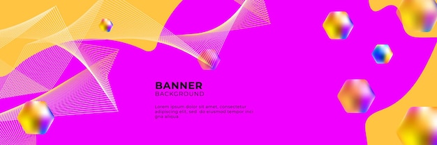 Abstract geometric purple wide banner layout design. Wide background with tech corporate organic abstract shapes. Web banner design, template header for site