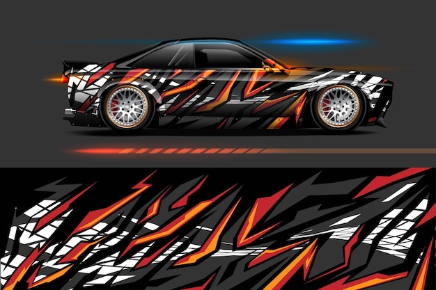 Abstract geometric Racing background for vinyl wrap and decal