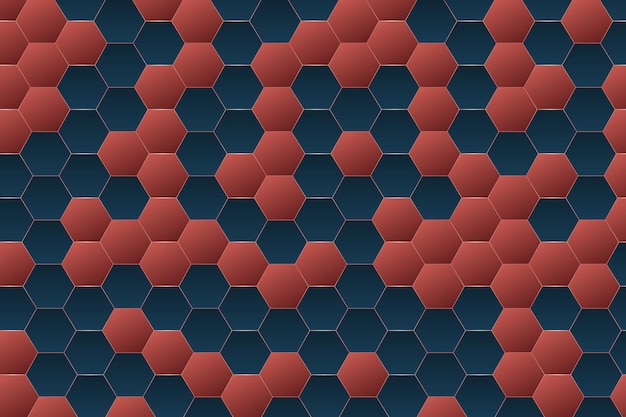 Вектор Абстрактный геометрический красный и черный шестиугольный мозаичный фон