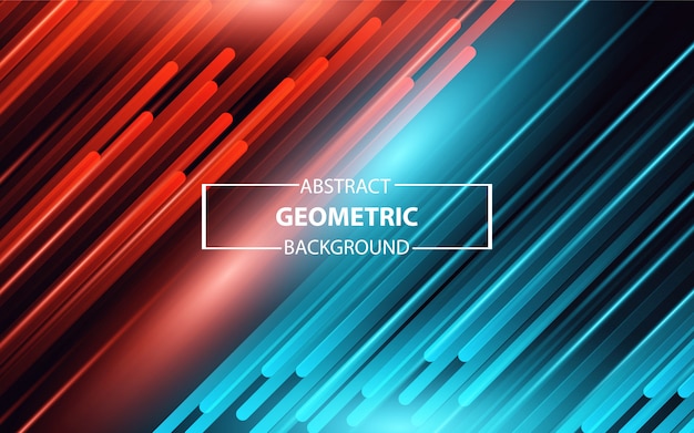 Abstract geometric red and blue light background