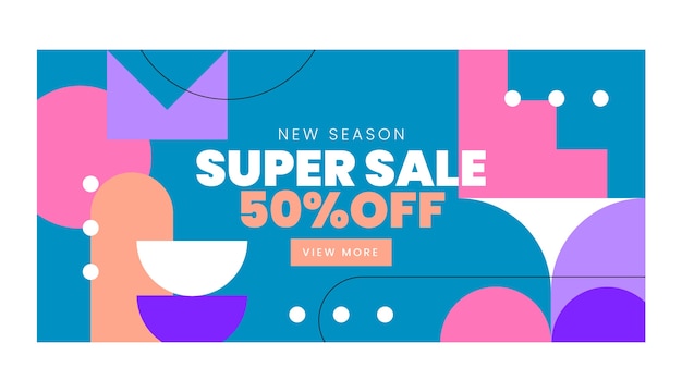 Abstract geometric sale banner template