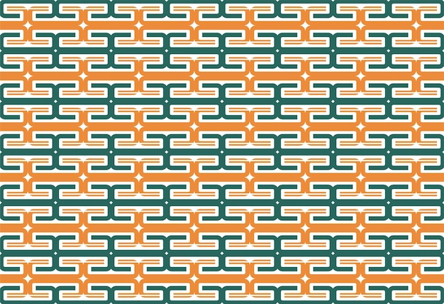 Modello di disegno geometrico astratto senza cuciture utilizzando la combinazione di colori verde e arancione