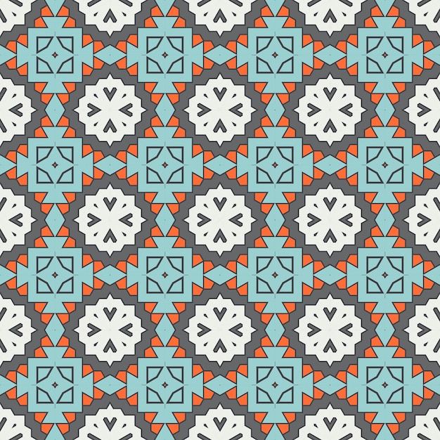 Abstract geometric seamless pattern.  Ornamental geometrical background. Mosaic, tail.