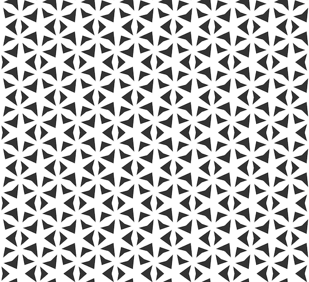抽象的な幾何学的なシームレス パターン繰り返し幾何学的な黒と白のテクスチャの幾何学的な装飾