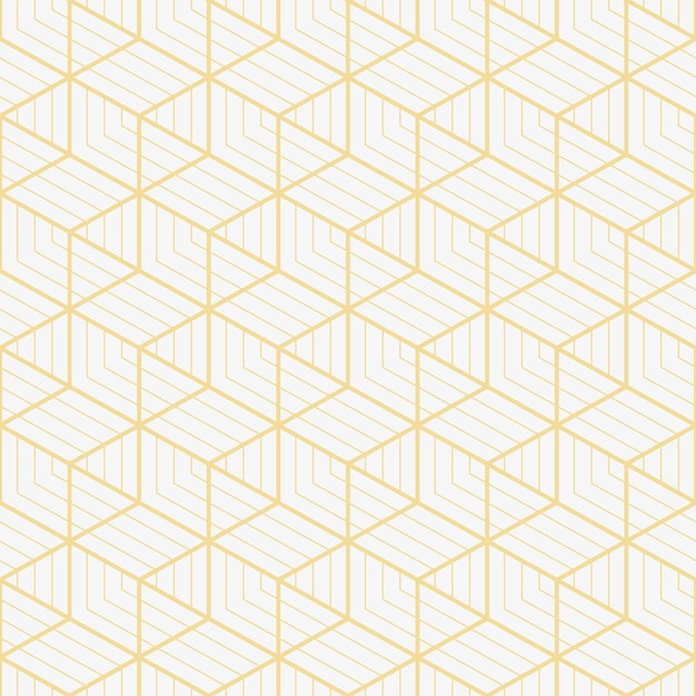 Абстрактный геометрический бесшовный рисунок простая текстура золотой линии на белом фоне дизайн для геометрической плитки обоев монохромный узор элемент веб-баннера