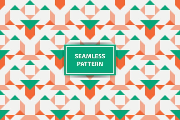 abstract geometric seamless pattern with green orange and white color