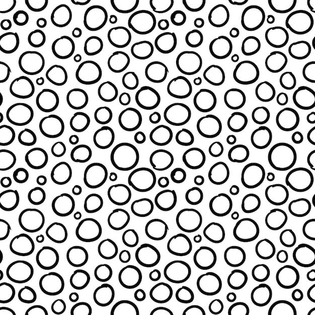 Abstract geometric seamless pattern with rings, circles. Doodle background.