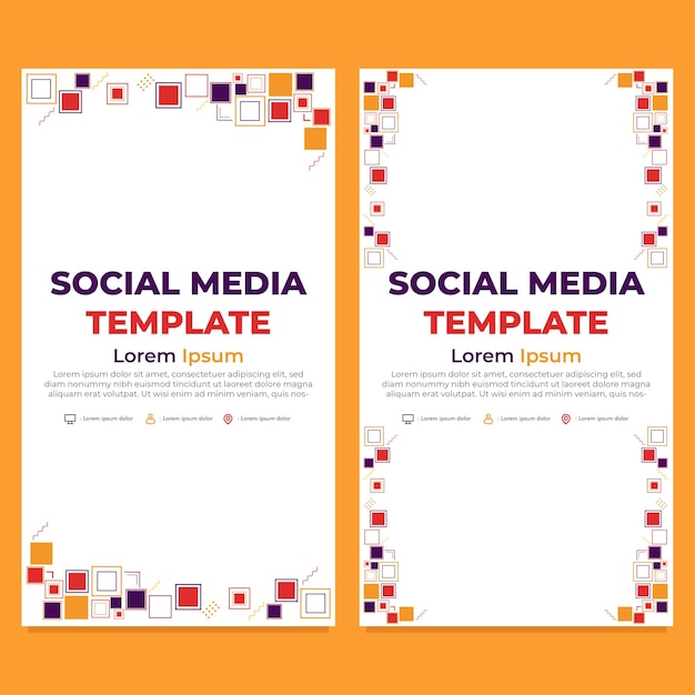 Abstract geometric shape social media story template design