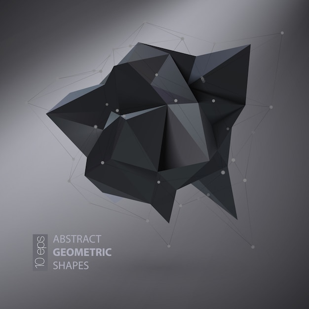 Vector abstract geometric shape triangular crystal