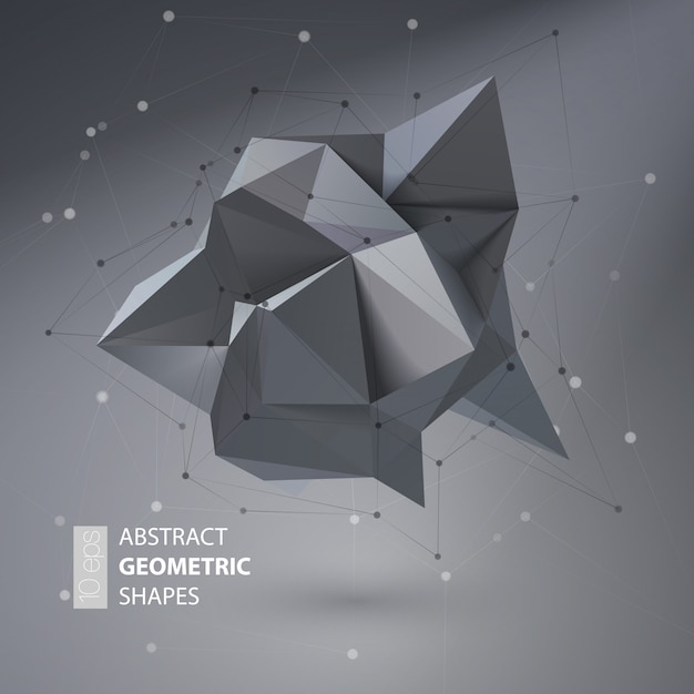 Vector abstract geometric shape triangular crystal