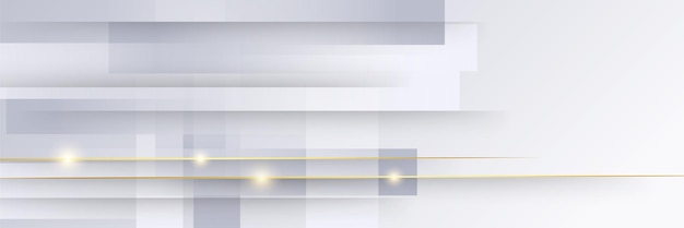 光と影の 3 d 層状の抽象的な幾何学的形状ホワイト ゴールド バナーの背景