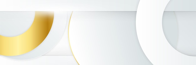 Vettore forma geometrica astratta sfondo banner in oro bianco con luci e ombre 3d a strati