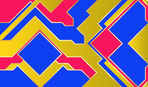 abstract geometric shapes background. Modern blue, yellow and red.