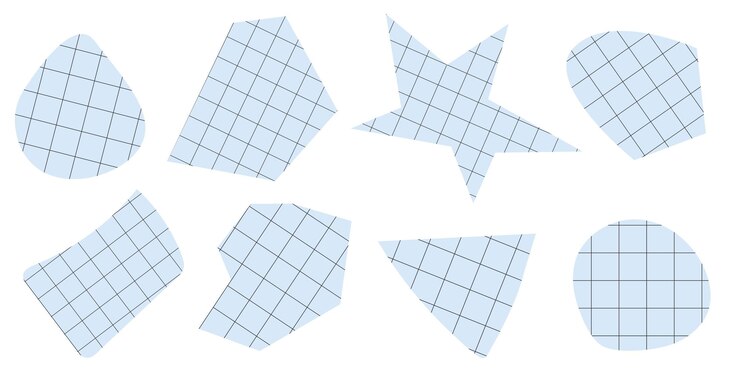 Vector abstract geometric shapes cut out of lined paper sheets vector design elements
