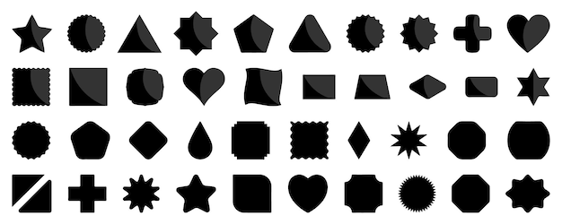 Vector abstract geometric shapes element for design different geometric forms icon