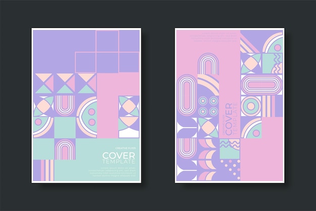 Abstract geometric shapes pattern Bauhaus minimal art design background Modern circle triangle and square Bauhaus pattern backgrounds posters and covers trendy