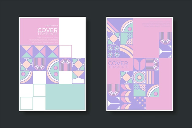 Abstract geometric shapes pattern Bauhaus minimal art design background Modern circle triangle and square Bauhaus pattern backgrounds posters and covers trendy