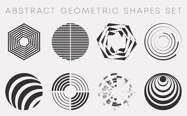 Abstract geometric shapes set design for flyer, brochure cover, wallpaper, poster typography, and other printing products, or various web project. Vector illustration.