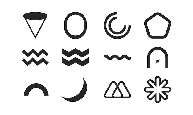 Premium Vector | Abstract geometric shapes and triangle icons in a ...