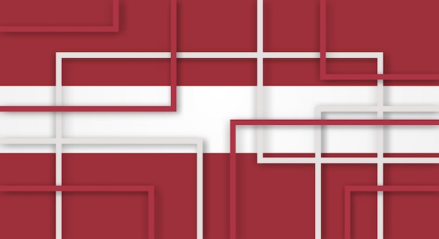 Abstract Geometric Square Stripes Lines Papercut Background with Flag of Latvia