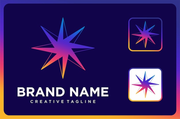 Abstract geometric star gradient colorful logo