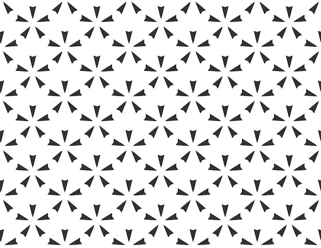 抽象的な幾何学的な星のシームレスなパターン 繰り返し幾何学的な黒と白のテクスチャの幾何学的な装飾