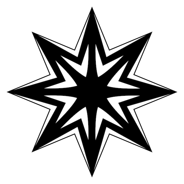 Vector abstract geometric star vector icon design snowflake flat icon