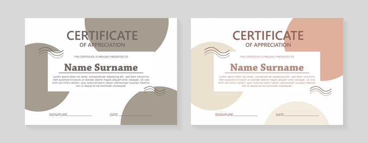 Vector abstract geometric style certificate template